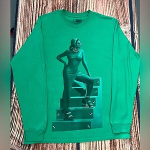 RARE Swarovski Beyonce Exclusive Are you Ready to Sleigh Long Sleeve Shirt Large